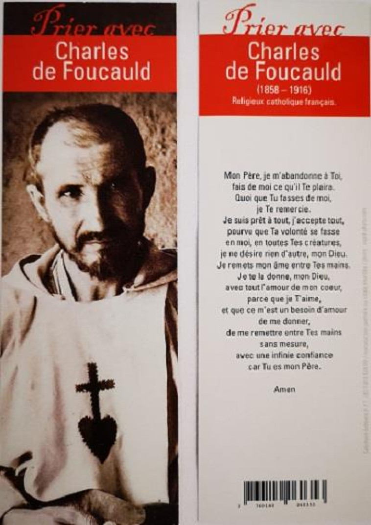 SIGNET PRIER AVEC CHARLES DE FOUCAULD - LOT DE 10 - PRIER AVEC QUELQUES GRANDS TEMOINS - XXX - NC