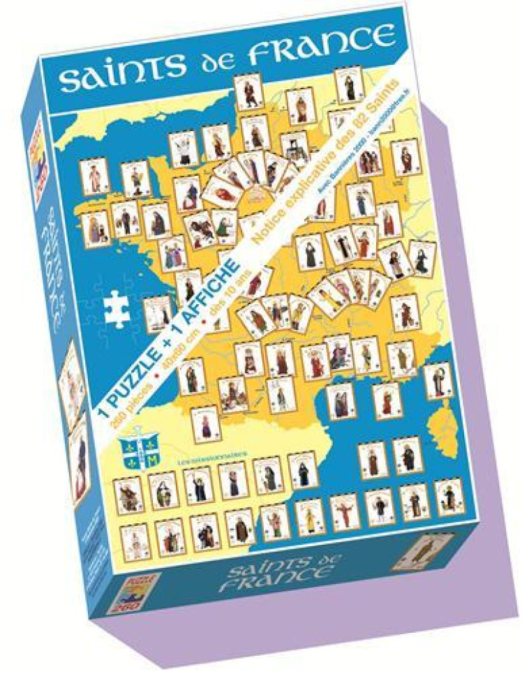 PUZZLE SAINTS DE FRANCE 260 PIECES + 1 AFFICHE 40X60 CM - BANNIERES 2000 - BANNIERES 2000