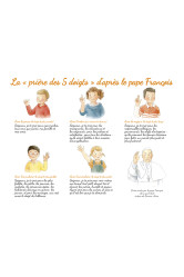 Carte a5 la  priere des 5 doigts  du pape francois - edition illustree