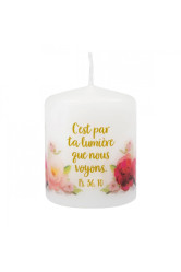 Petite bougie motif roses