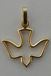 Pendentif colombe metal dore