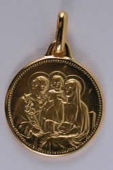 Medaille plaque or sainte famille