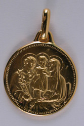 Medaille sainte famile plaque or
