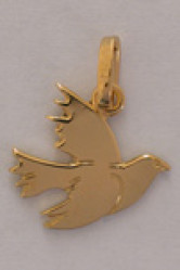 Pendentif plaque or colombe