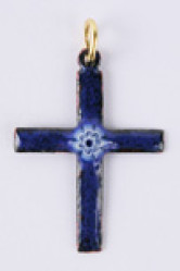 Croix email feu (lapis)