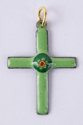 Croix email feu (vert)