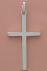 Croix argent rodhie fantaisie 3x2 cm