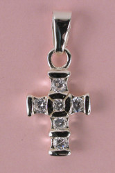 Croix argent  zircons