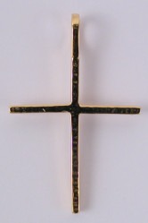 Croix plaque or martelée gm