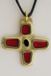 Création bénédictine croix bronze rouge gf