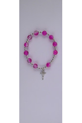 Bracelet élastique rond rose