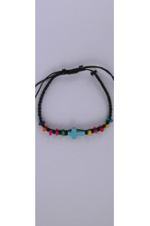 Bracelet coulissant perles multicolores