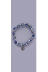 Bracelet élastique boule rose bleu