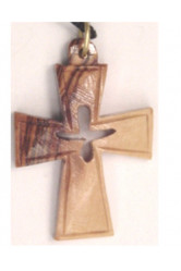 Pendentif croix olivier colombe decoupe