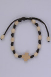 Bracelet coulissant perle + croix syco
