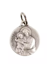 Medaille st joseph frappee en metal argente 1.5cm