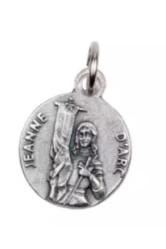 Medaille ste jeanne d'arc frappee en metal argentee 1.5