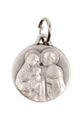 Medaille sainte famille metal argente 1.5