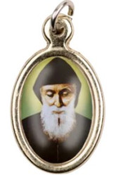 Medaille st charbel couleur ovale 2.5cm