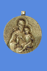 Medaillon bronze st joseph 7 cm