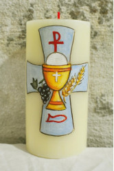 Cierge eucharistie croix erchargeable 20 cm