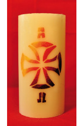 Croix alpha et omega - bougie rechargeable 12 cm