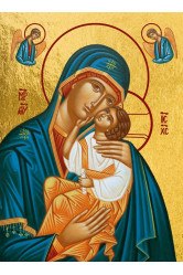 Vierge de tendresse de belgrade - icone doree a la feuille 8x10.5 cm - 849.14