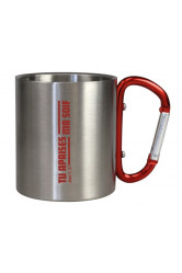 Tasse de camping avec mousqueton rouge