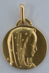 Medaille vierge plaque or