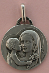 Medaille argent v. marie/enfant