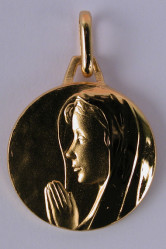 Medaille plaqué or vierge marie