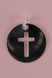 Medaille croix evidee argent