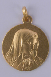 Médaille plaqué or vm voile drapé