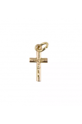 Croix en metal dore avec christ 1.5 cm