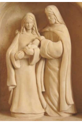 Statue sainte famille teinte ivoire 25cm