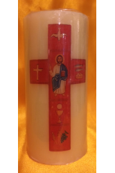 Bougie croix christ 12cm rechargeable