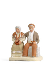 Santon couple sur le banc 7cm