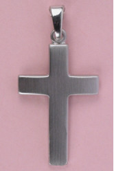 Croix argent classique satinee