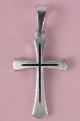 Croix argent mat rodhie/diamantage