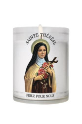 Veilleuse blanche - moyen modele cylindrique - ste therese de l'enfant jesus