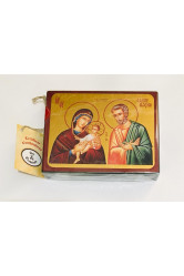 La sainte famille - icone doree a la feuille 8.5x11.5 cm - 453.63