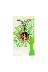 Pendentif arbre de vie en bois d'olivier 2.5 cm avec cordon