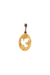 Pendentif en bois colombe ajouree avec cordon 2.5*70