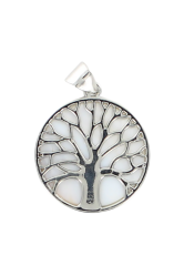 Pendentif arbre de vie coquille eau douce blanc 3.2cm