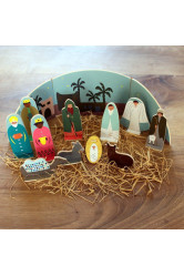 Creche en bois, boite plate