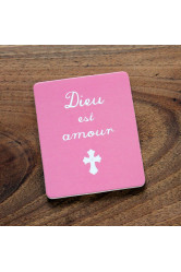 Planche rose dieu est amour 7x8.5cm