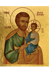 Saint joseph à l'enfant - mini icône autocollante 8,8x6,5 cm -  328.13