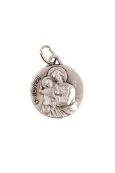 Medaille st joseph frappee en metal argente 1.8cm