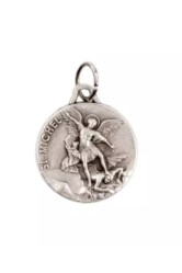 Medaille st michel frappe en metal argente 1.5